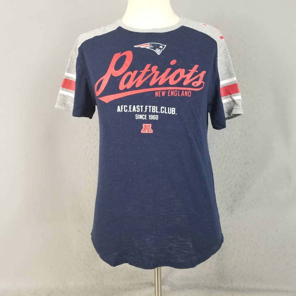 NFL Team Apparel T-Shirt Mens M Blue New England Patriots AFC East Slub Tee